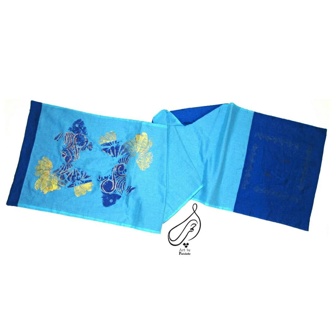 شال ماهی قرمز دو رو و دو رنگ