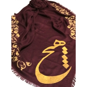 روسری نخی نقاشی شده طرح هیچ و نقوش سنتی 
