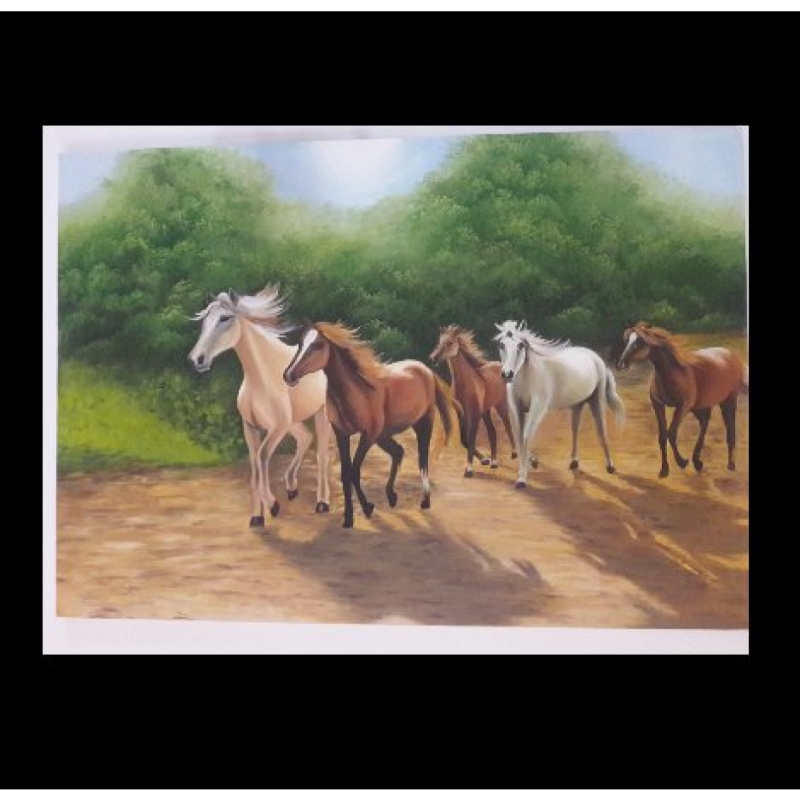 تابلوی نقاشی گله ی اسب ها