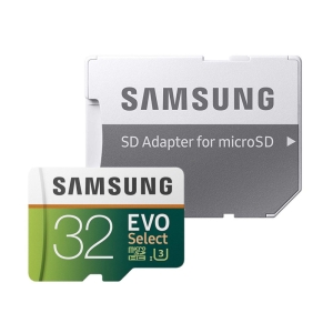 کارت حافظه microSDHC سامسونگ مدل Evo Select کلاس 10 استاندارد UHS-I U3 سرعت 100MBps ظرفیت 32 گیگابایت به همراه آداپتور SD