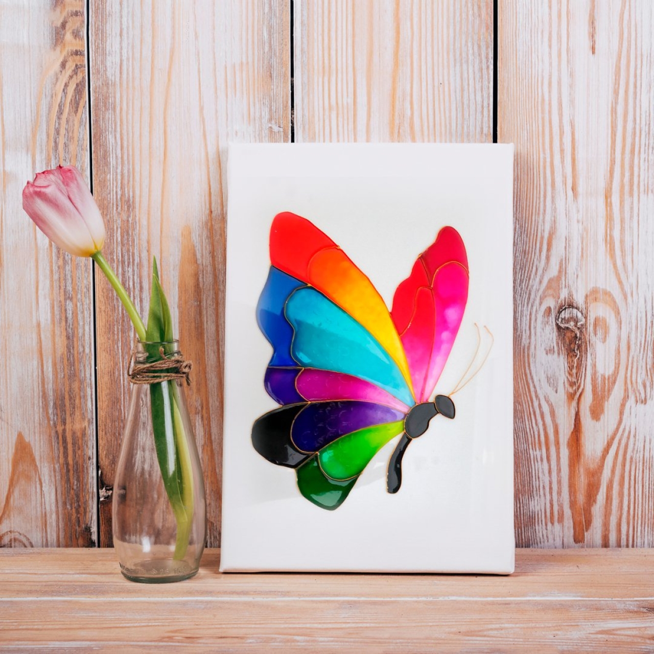 تابلوی نقاشی طرح پروانه‌ی رنگین