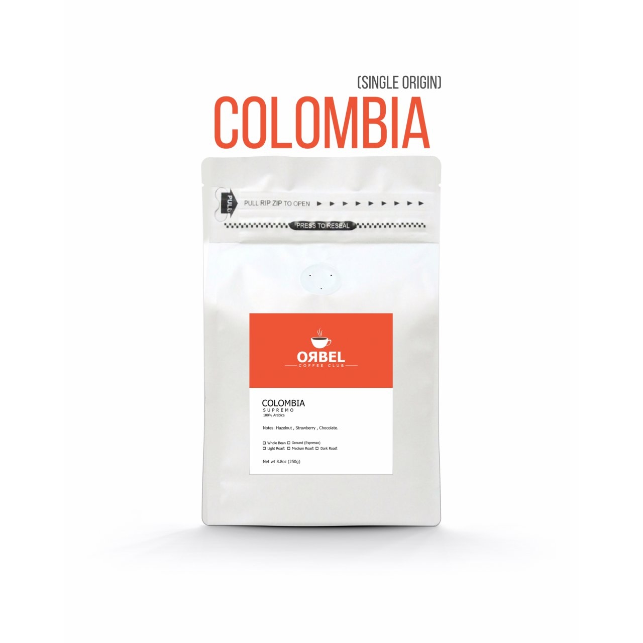 دانه قهوه کلمبیا سوپریمو سینگل اوریجین 1 کیلویی