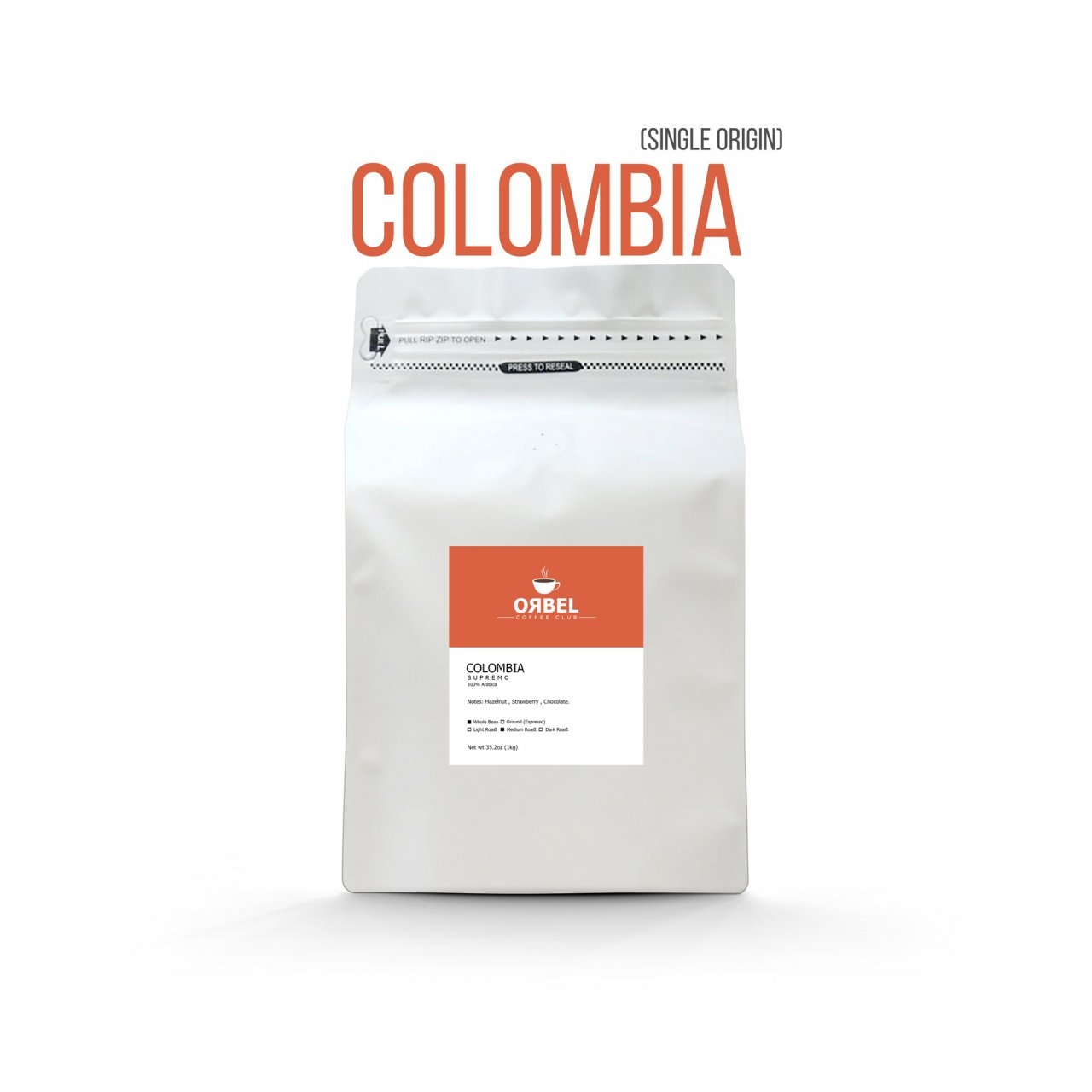 دانه قهوه اربل مدل کلمبیا سینگل اورجین 1 کیلوگرمی