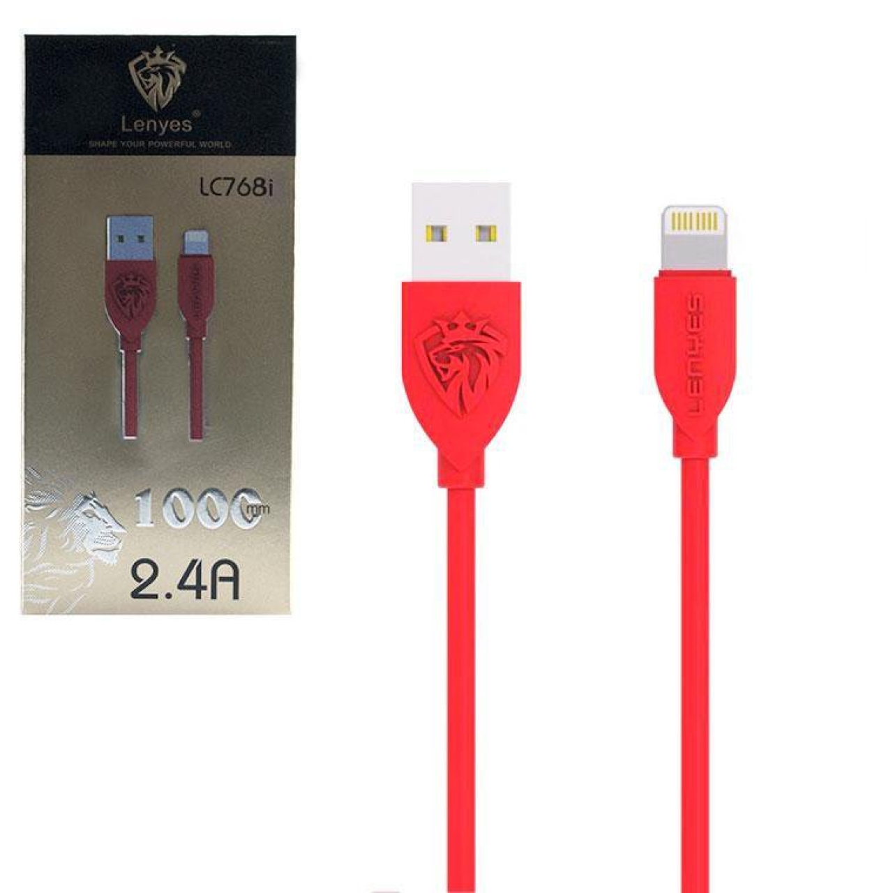 کابل شارژ , انتقال اطلاعات و تبدیل USB به لایتنینگ lenyes طول 1 متر
