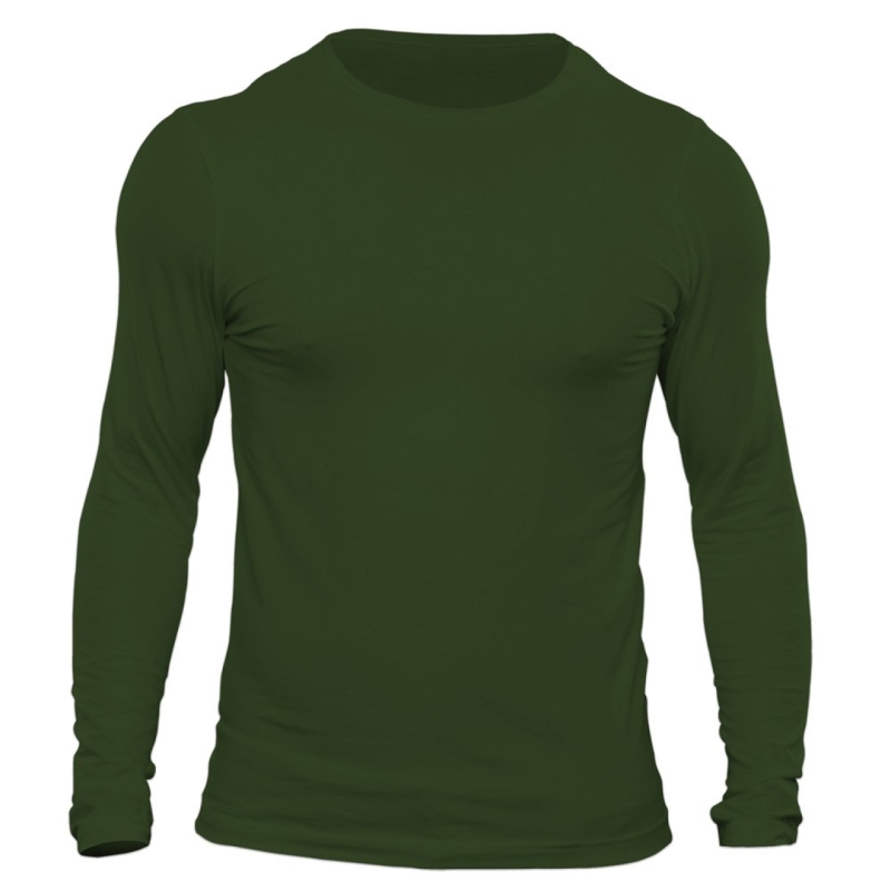 تیشرت آستین بلند مردانه کد 3ZGR رنگ سبز ارتشی
