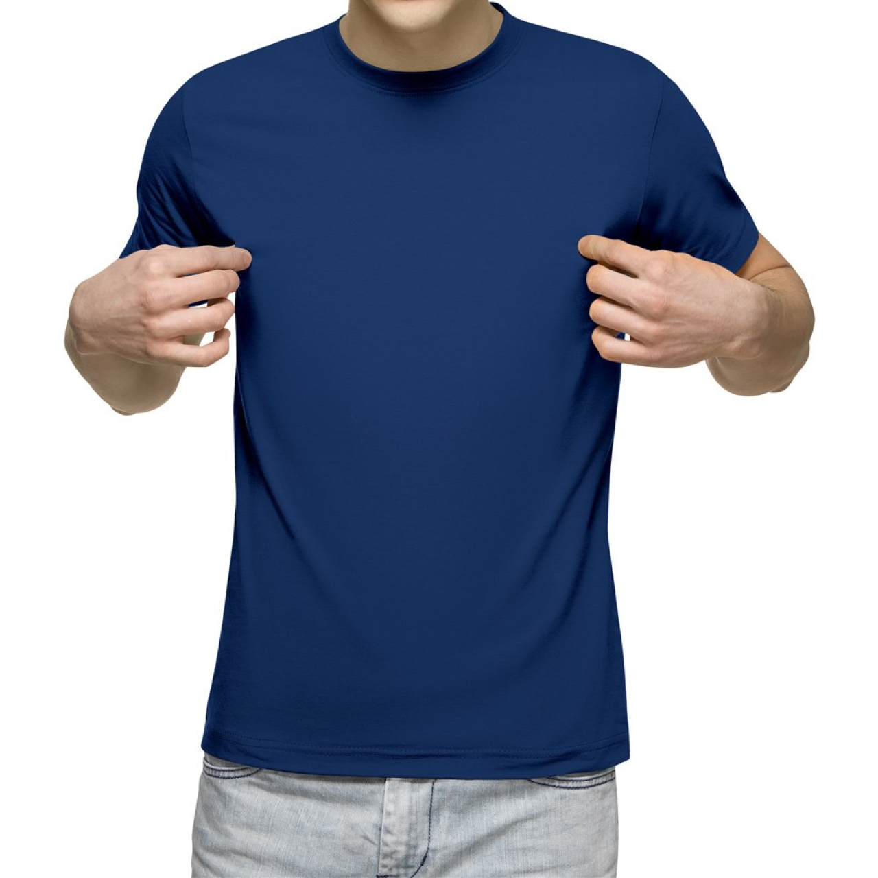 تیشرت آستین کوتاه مردانه کد 1QBU رنگ آبی نفتی