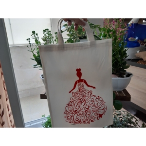 کیف دستی نقاشی شده طرح عروس سرخ