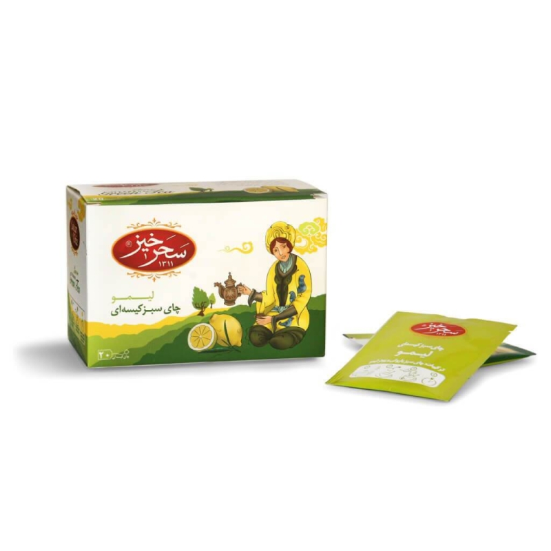 چای سبز کیسه‌ای لیمو سحرخیز بسته 20 عددی