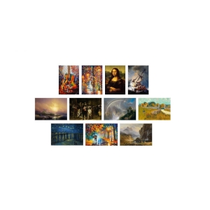 تابلو شاسی گالری هنری پیکاسو طرح معروفترین نقاشی های جهان مجموعه 11 عددی