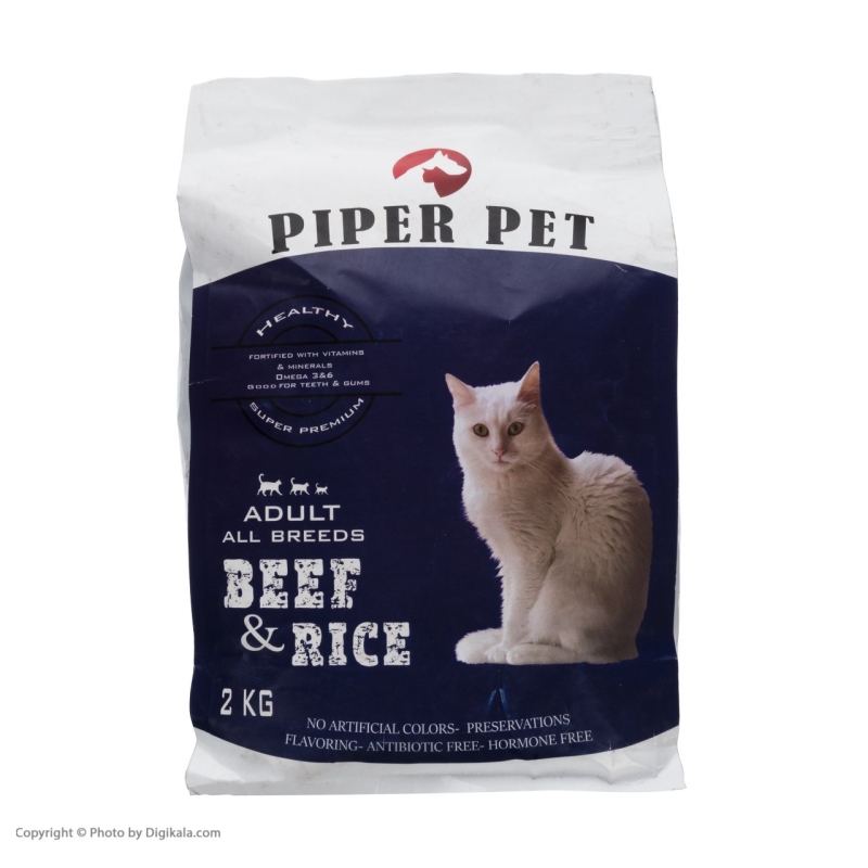 غذای خشک گربه پی پر پت مدل Beef & Rice وزن 2 کیلوگرم