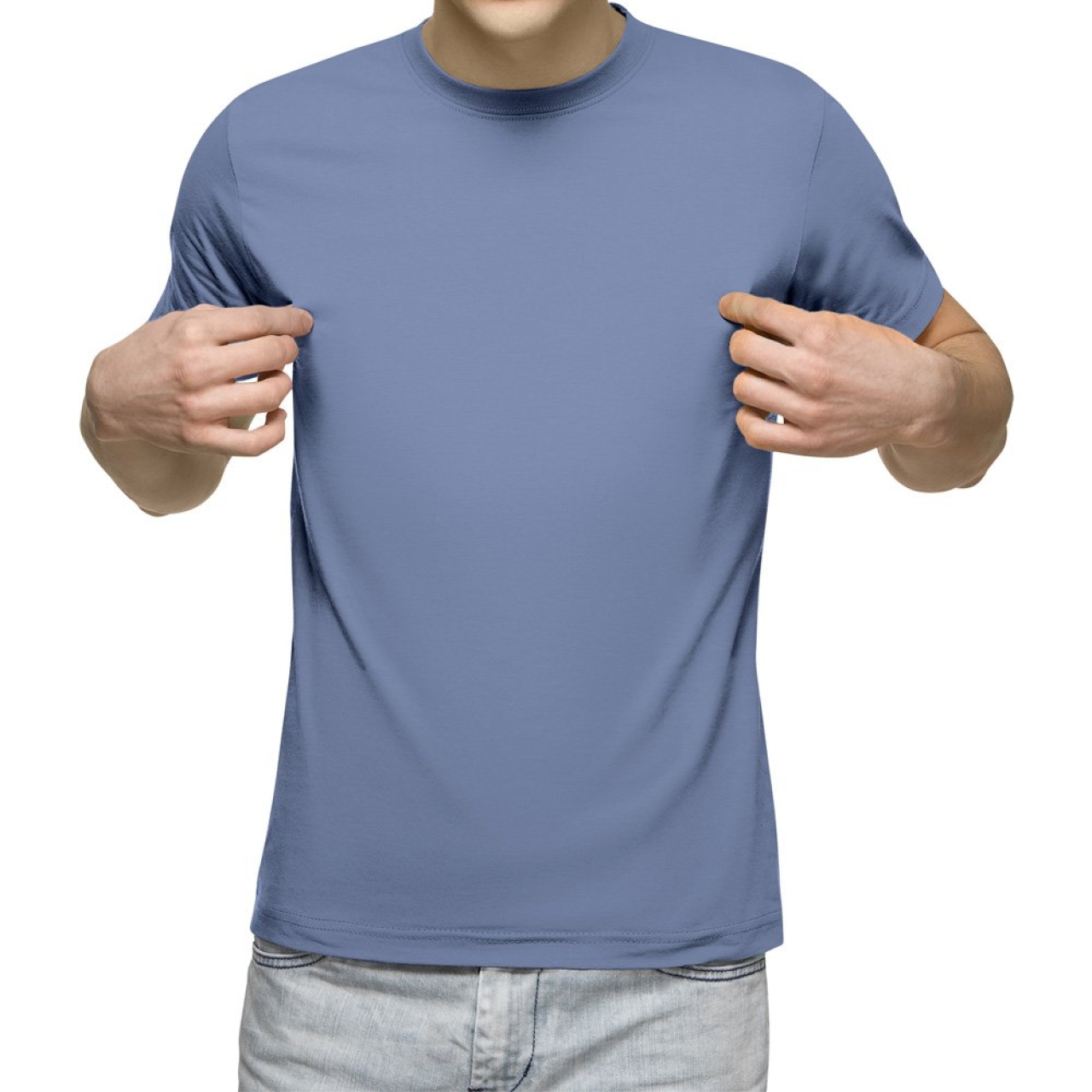 تیشرت آستین کوتاه مردانه کد 1LBU رنگ آبی روشن