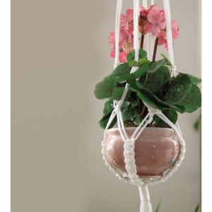 آویز گلدان مکرومه یک طبقه بدون حلقه