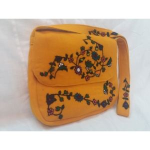 کیف زنانه رنگ زرد پته طرح بهاری