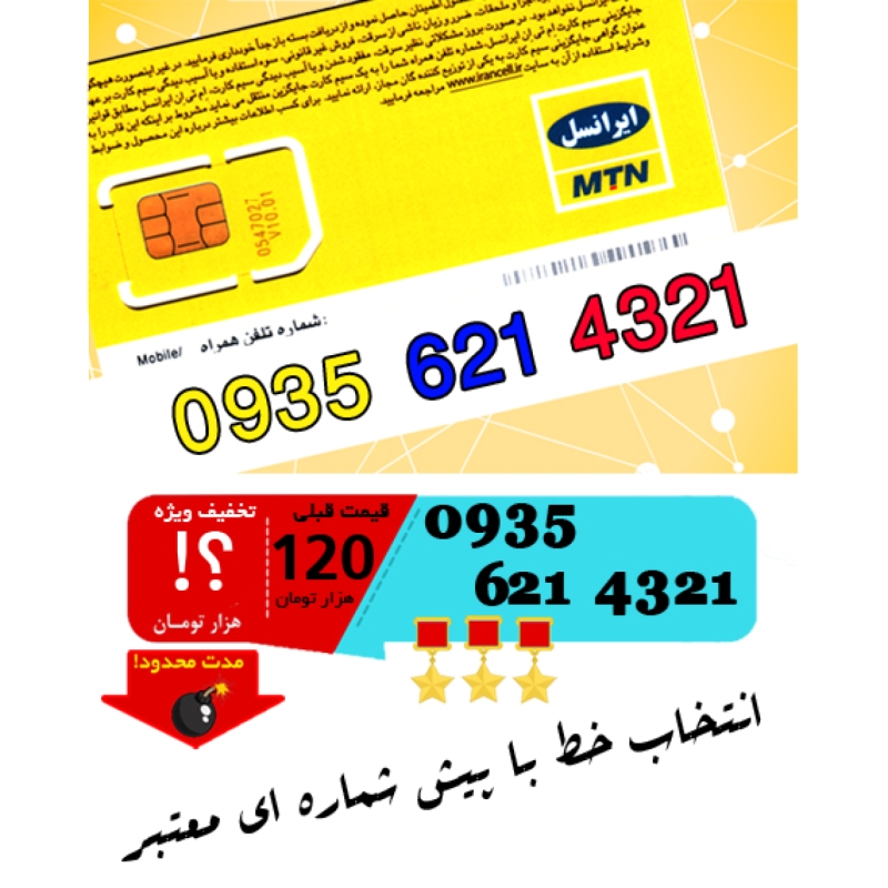 سیم کارت اعتباری ایرانسل 09356214321