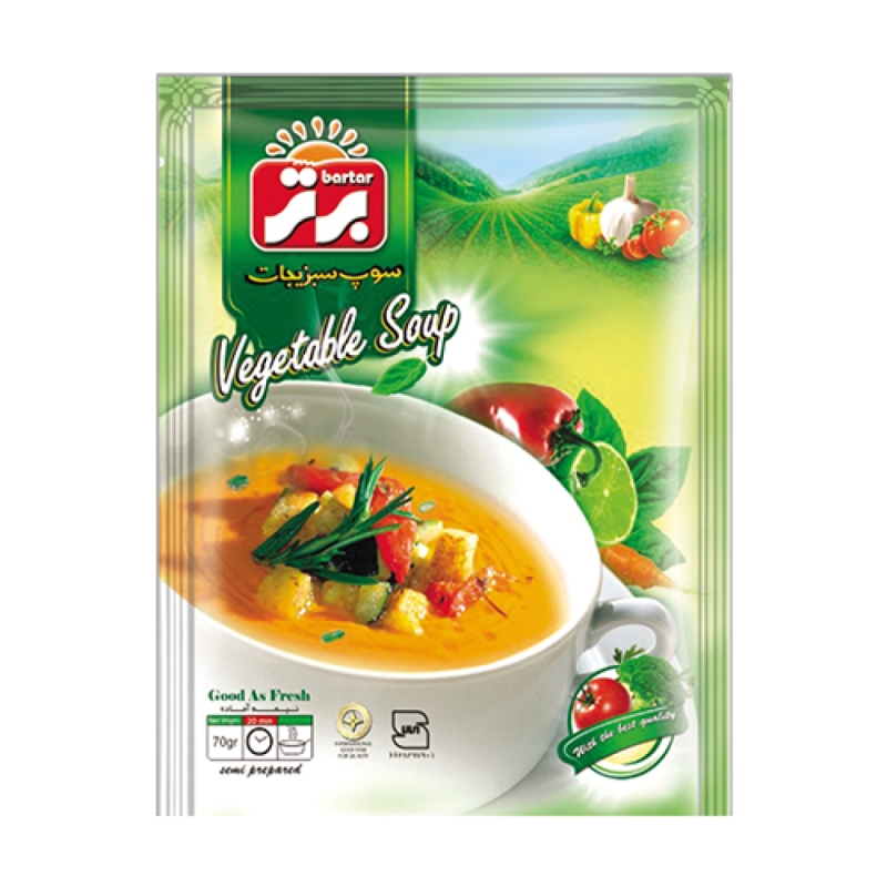 سوپ سبزیجات نیمه آماده برتر ۷۰ گرم
