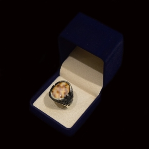 انگشتر نقره 925 - سنگ صدف طبیعی ماسیا کد 34
