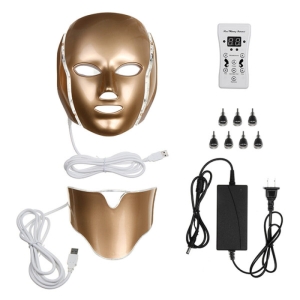 دستگاه جوان سازی پوست مدل ماسک لایت تراپی طلایی LED MASK