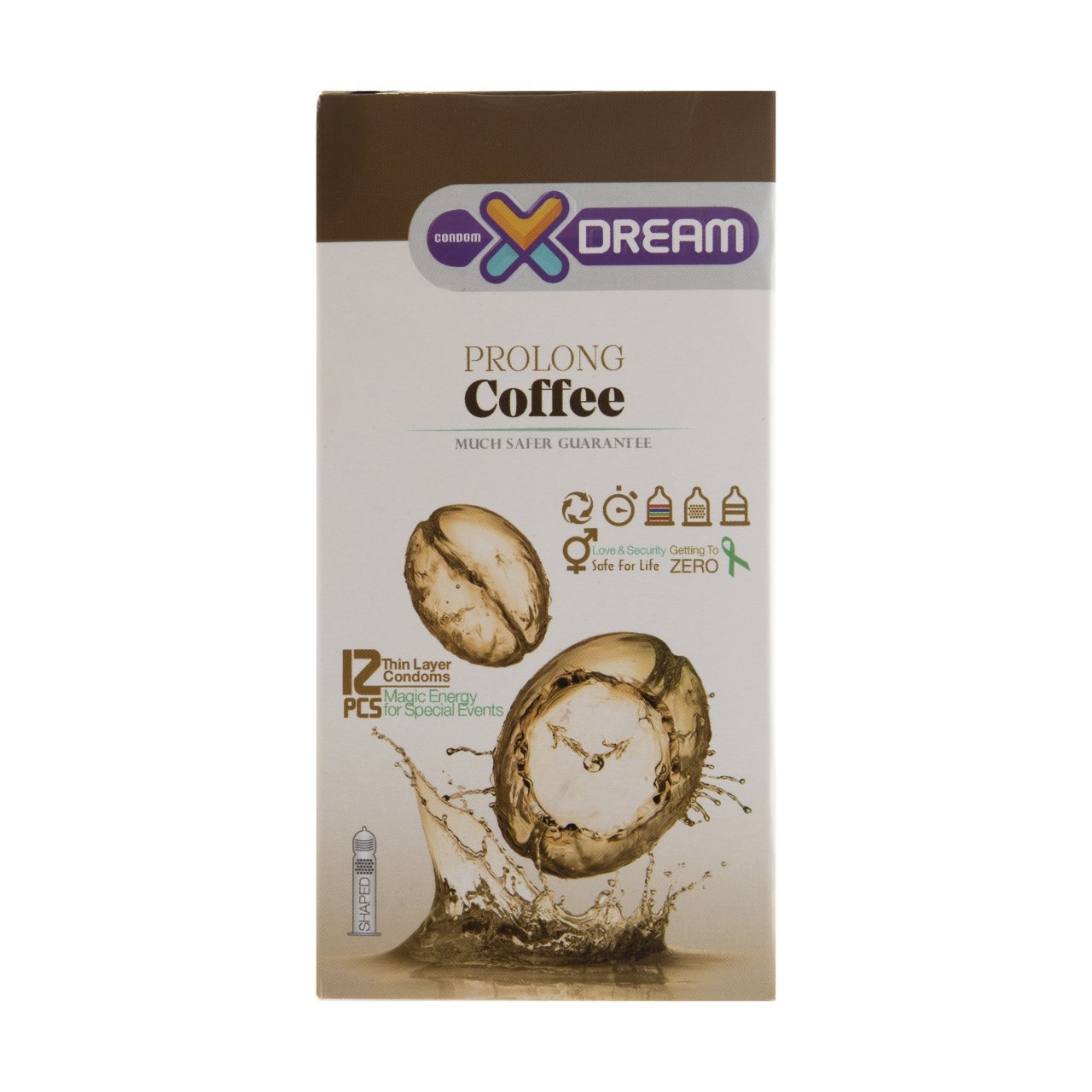 کاندوم ایکس دریم مدل Coffee بسته 12 عددی