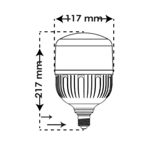 لامپ ال ای دی استوانه ۴۰ وات پارس شعاع تابا E27