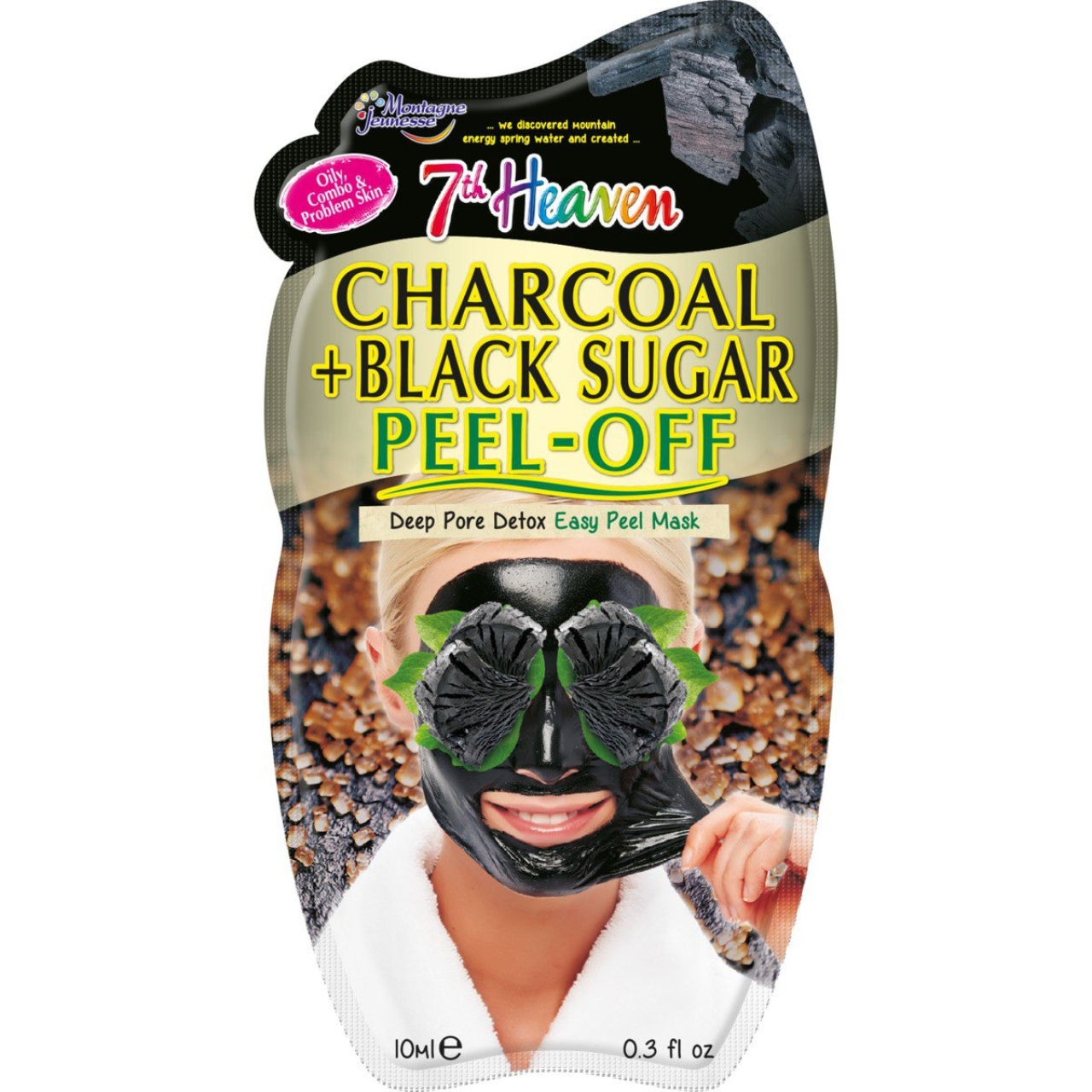 ماسک صورت مونته ژنه سری 7th Heaven مدل Charcoal& Black Sugar peel-off حجم 20 گرم