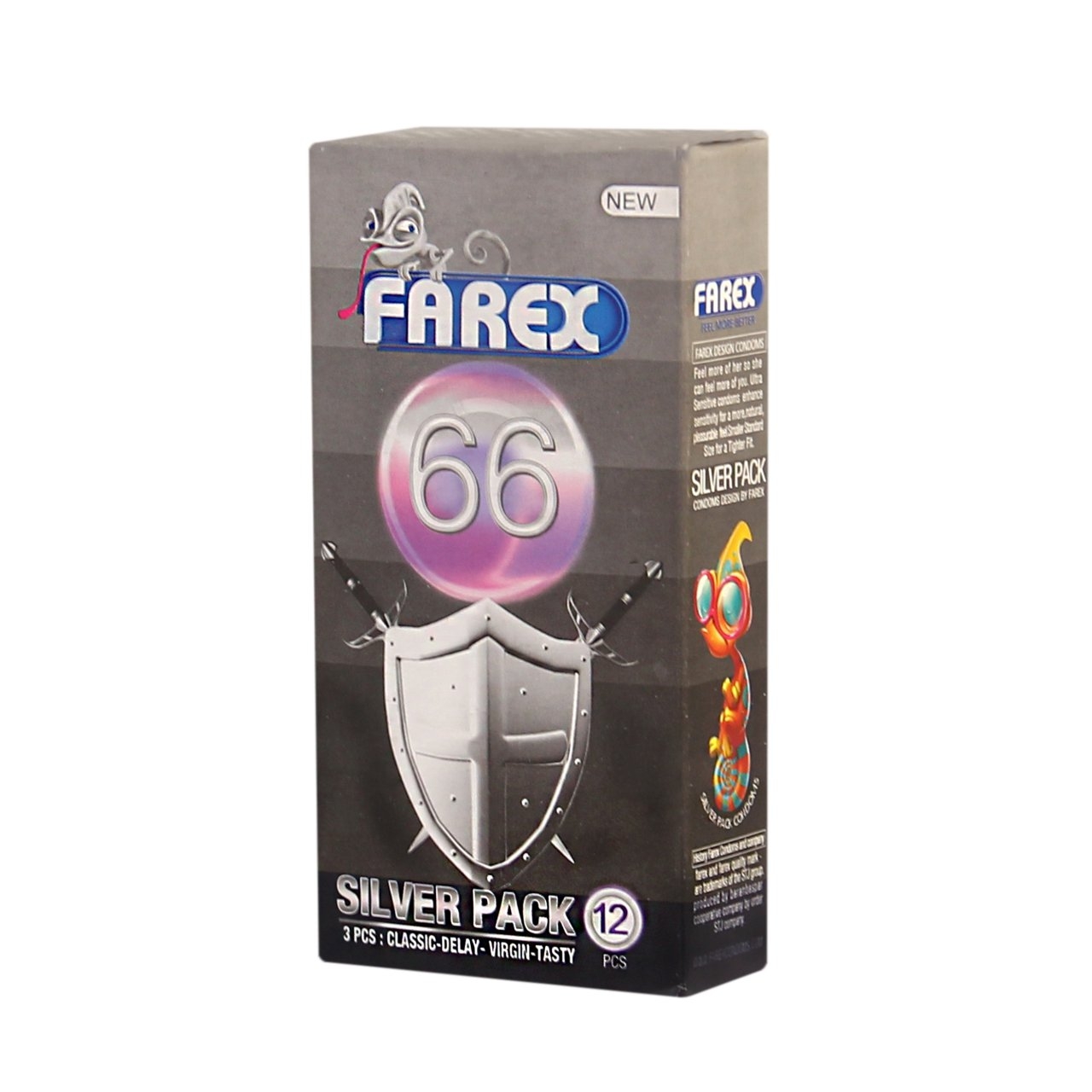 کاندوم فارکس مدل SILVER PACK 66 بسته 12 عددی