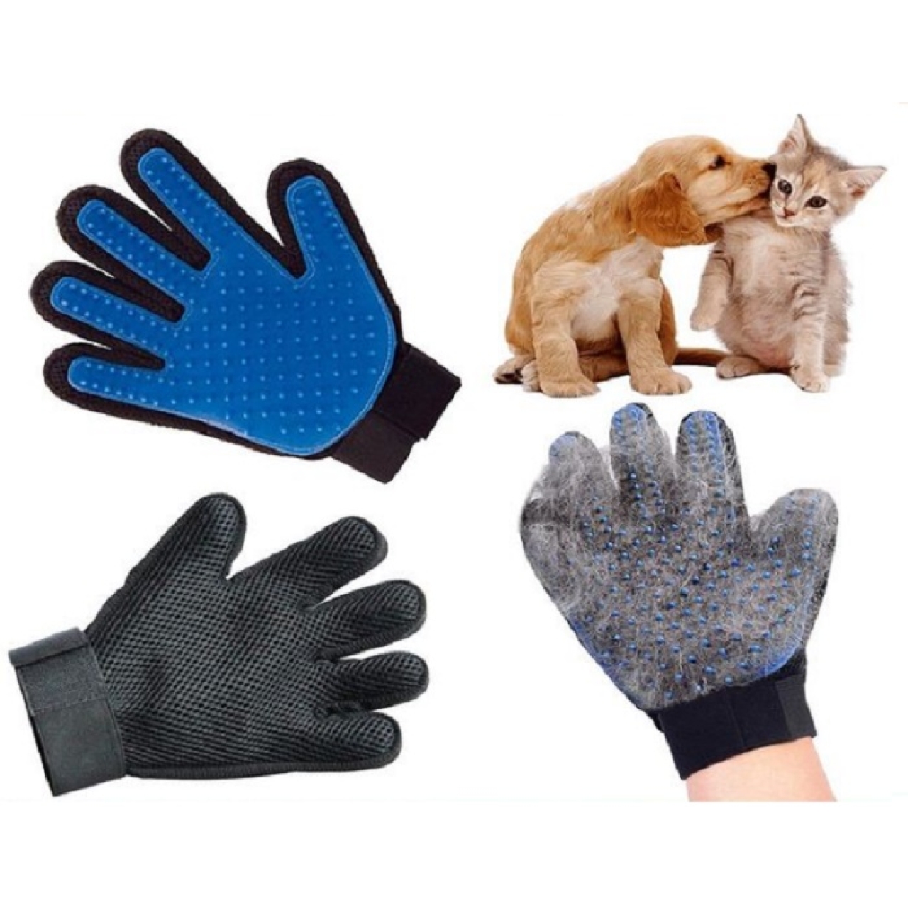 دستکش ماساژ و جمع کننده موی سگ و گربه کد 01808