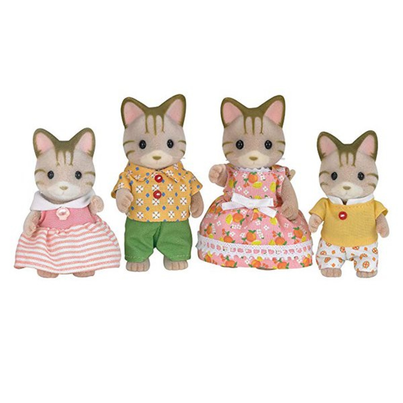 عروسک سیلوانیان فامیلیز طرح خانواده گربه خط دار کد 5180 بسته 4 عددی