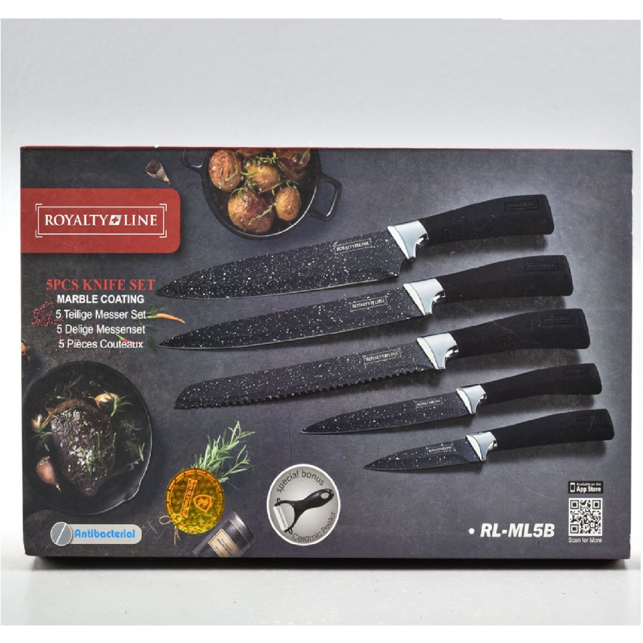 ست چاقوی آشپزخانه 5 پارچه رویالتی لاین مدل RL-ML5B