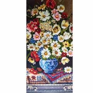 تابلو فرش دستباف طرح گل و گلدان کد 035