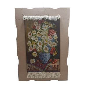 تابلو فرش دستباف طرح گل و گلدان کد 0450