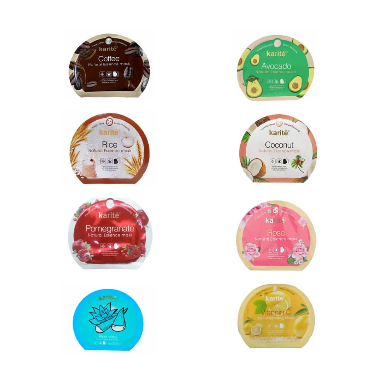 ماسک صورت کاریته مدل میوه ای بسته 8 عددی
