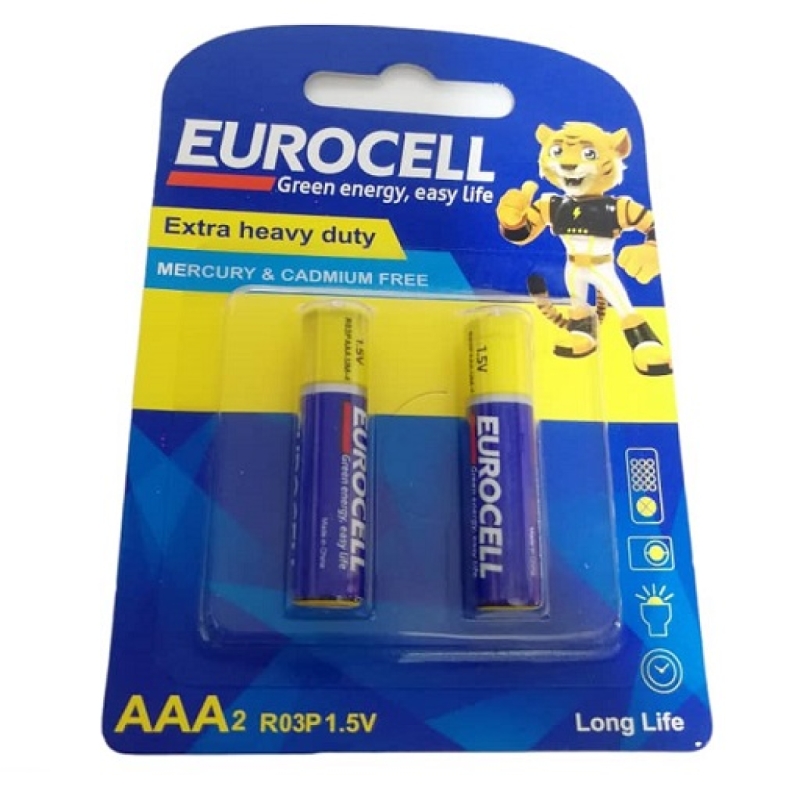 باتری کربن زینک نیم قلمی کارتی 2 عددی یوروسل