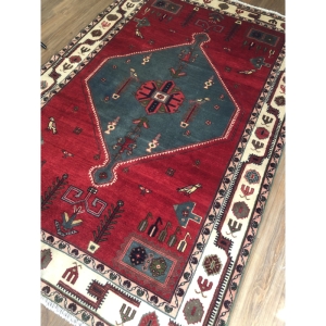 قالیچه کردستان زمینه لاکی 160×240