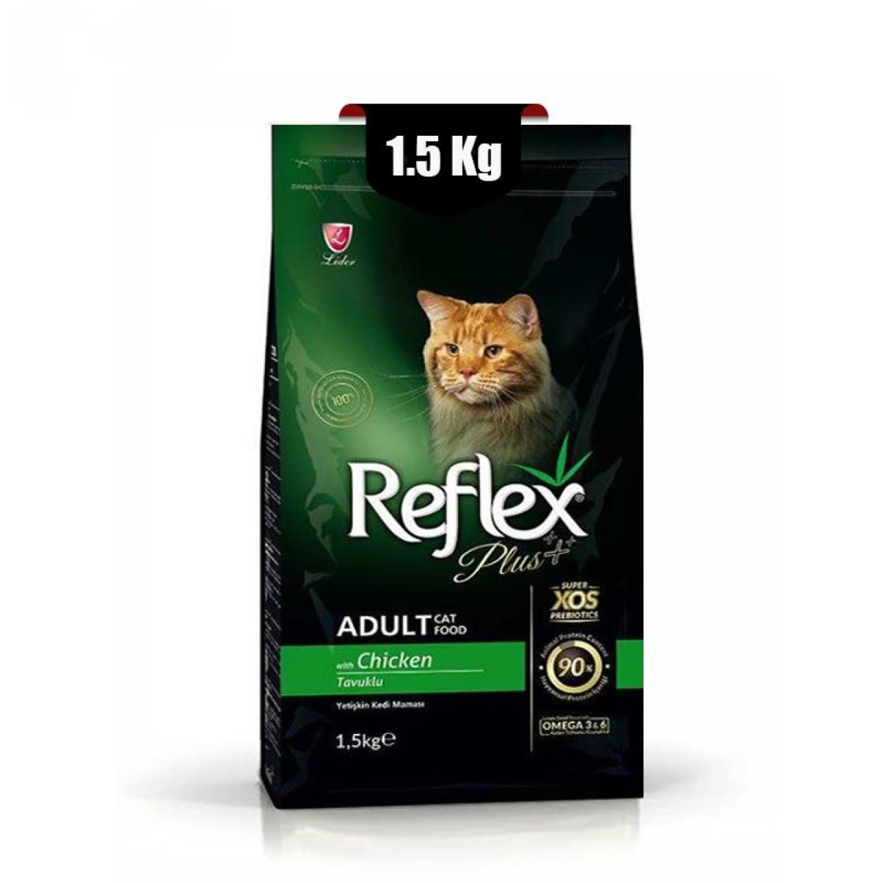 غذای خشک گربه بالغ رفلکس پلاس با طعم مرغ وزن 1.5 کیلوگرم