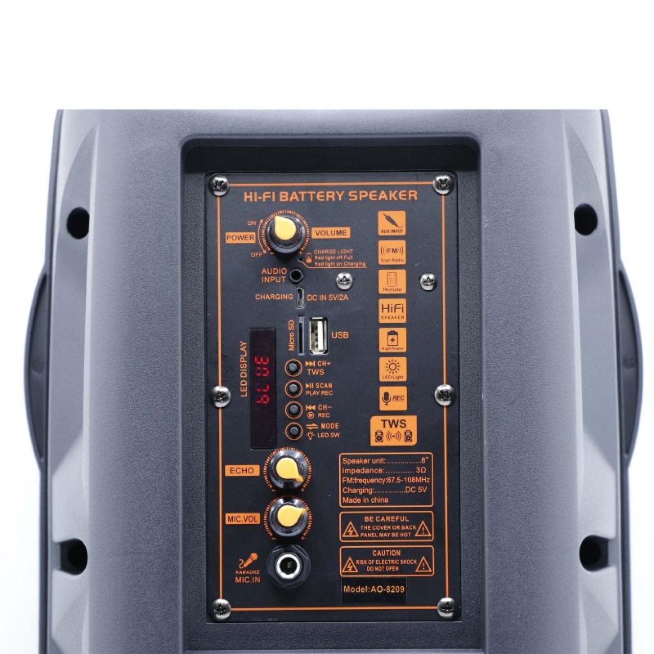 اسپیکر بلوتوثی قابل حمل مدل DUAL8INCH