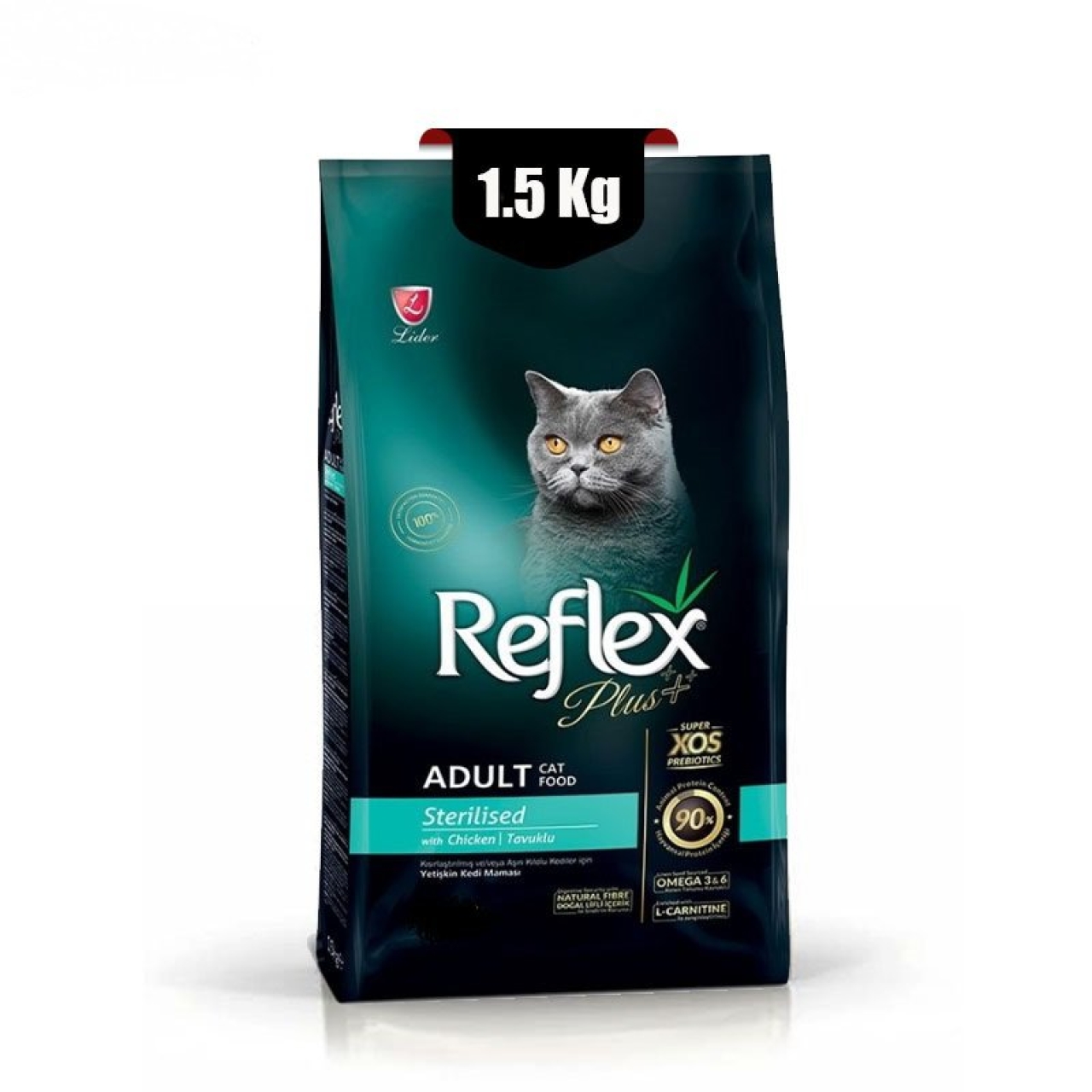غذای خشک گربه عقیم شده رفلکس پلاس با طعم مرغ وزن 1.5 کیلوگرم