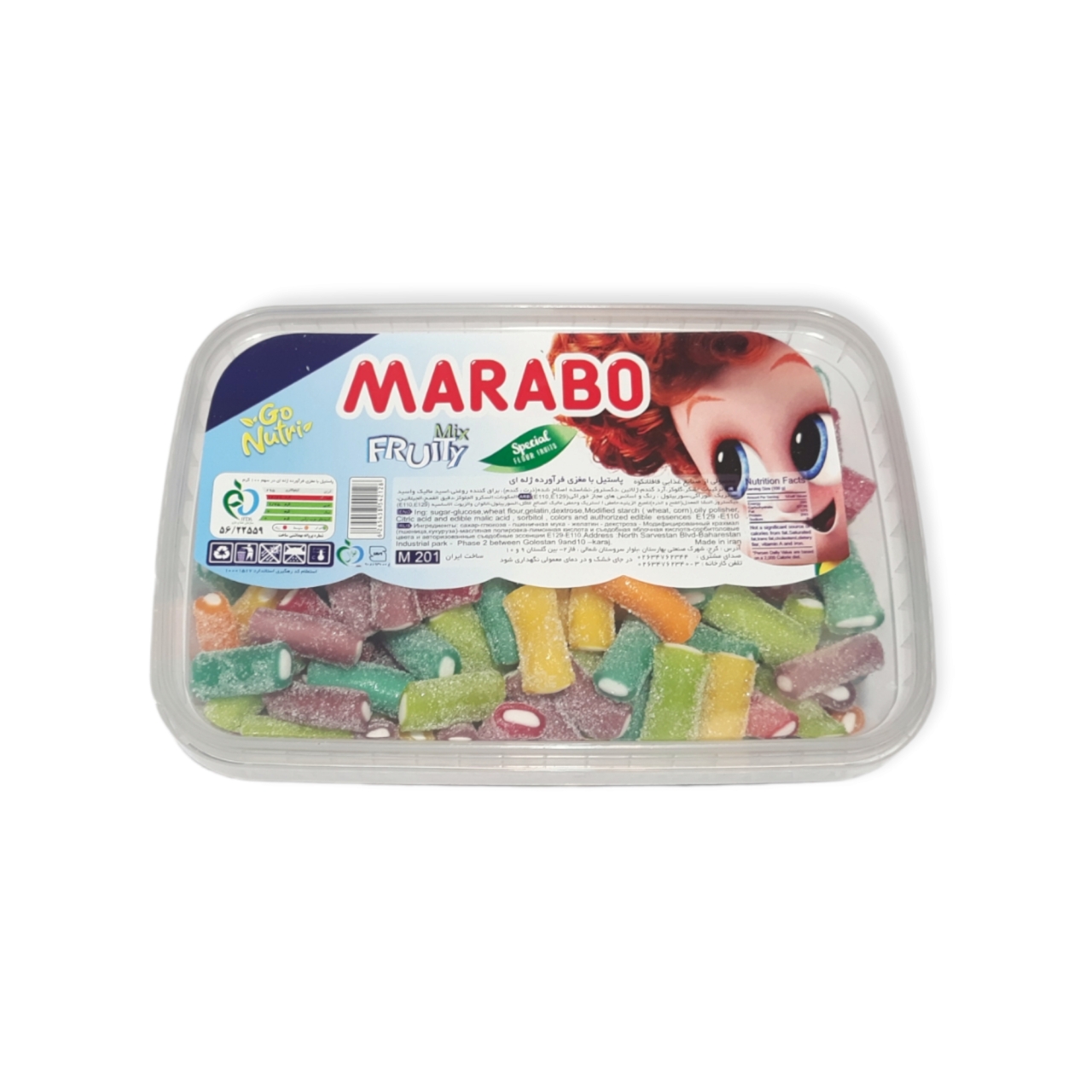 پاستیل لقمه ای شکری میوه ای مارابو 800 گرم