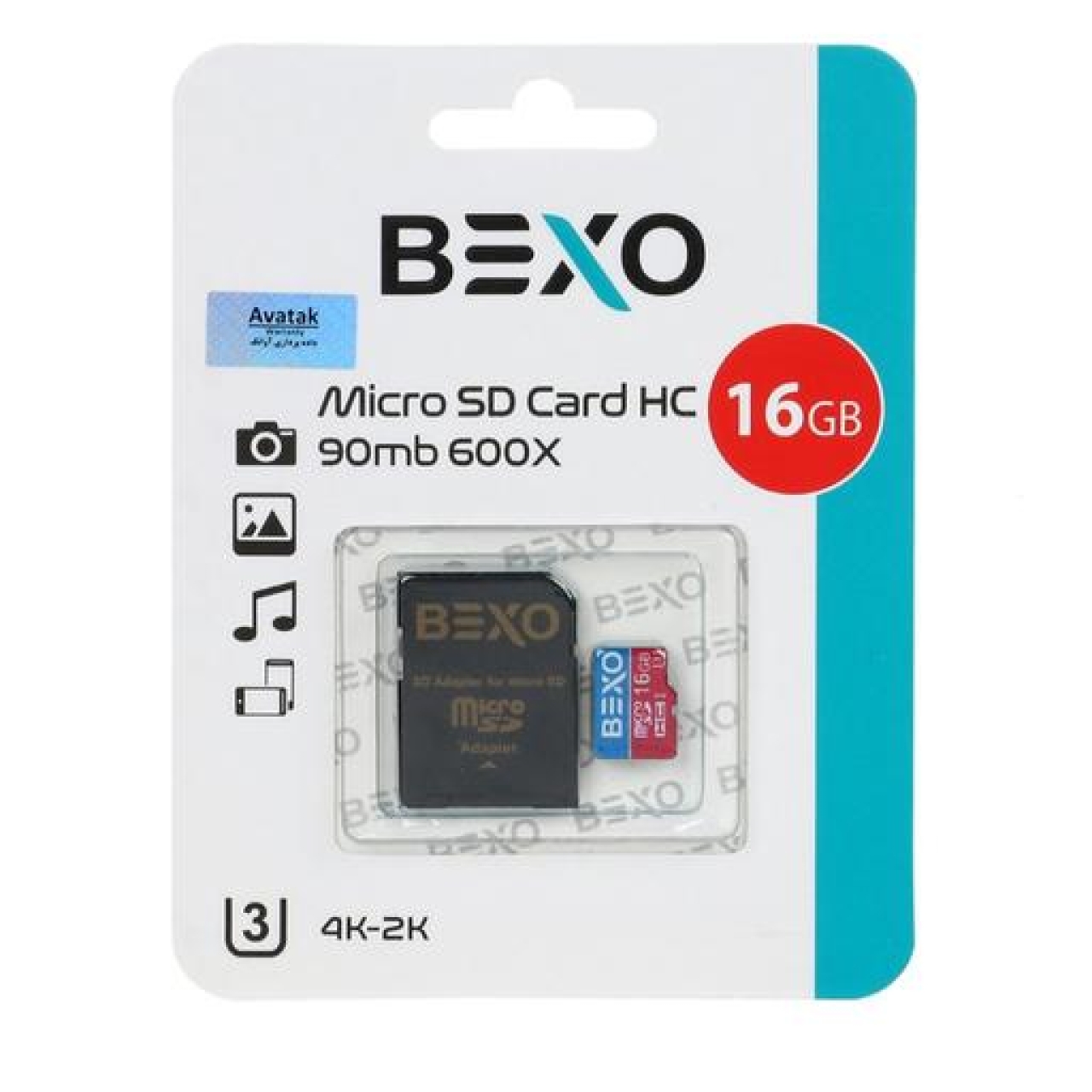 کارت حافظه‌ microSDHC بکسو مدل Extra کلاس 10 استاندارد UHS-I U3 سرعت 90MBps ظرفیت 16 گیگابایت