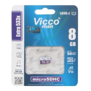 کارت حافظه‌ microSDHC ویکومن مدل  Extra 533x کلاس 10سرعت 80MBps ظرفیت 8 گیگابایت