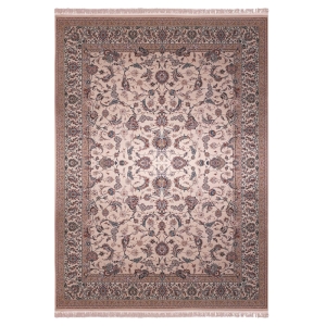 فرش ماشینی زمرد مشهد طرح افشان رنگ کرم