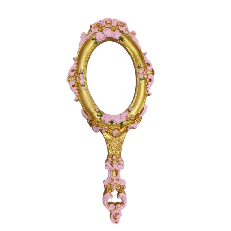 آینه دستی پرنسسی مدل طلایی