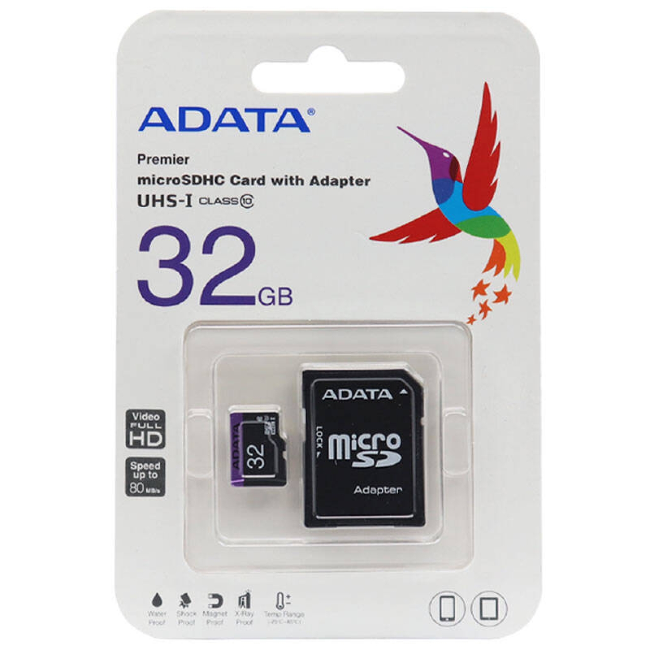 کارت حافظه میکرو ۳۲ گیگ ای دیتا ADATA Premier C10 U1 80MB/s با خشاب