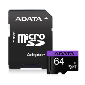 کارت حافظه‌ microSDXC ای دیتا مدل Premier سرعت 80MBps ظرفیت 64 گیگابایت به همراه آداپتور SD