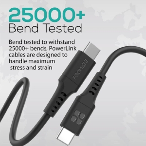 کابل USB-C پرومیت مدل POWERLINK-CC200.B طول 2 متر