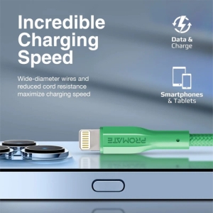 کابل تبدیل USB-A به لایتنینگ پرومیت مدل XCORD-AI.G به طول 1 متر