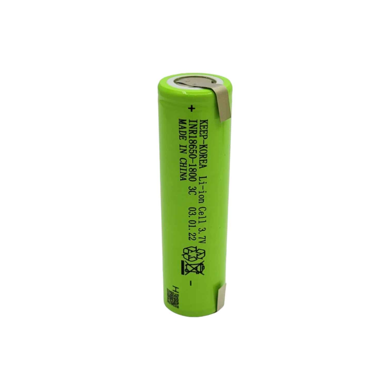 باتری لیتیوم یون قابل شارژ کیپ کره کد 18650 ظرفیت 1800 میلی آمپرساعت
