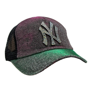 کلاه کپ بچگانه مدل NY نگینی رنگ سبز