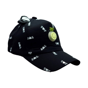 کلاه کپ بچگانه مدل کیوت چراغی کد 51622 رنگ مشکی