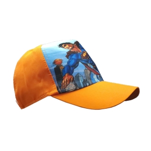 کلاه کپ پسرانه طرح سوپرمن رنگ نارنجی