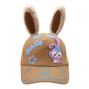 کلاه کپ بچگانه مدل خرگوش گوش دراز رنگ نسکافه ای